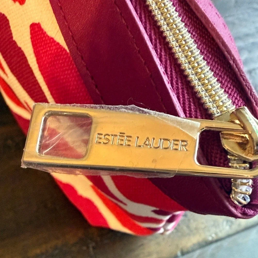 Estee  Lauder x Kendra Dandy Pink Lips ‎ Cosmetic Bag  Pink and Red